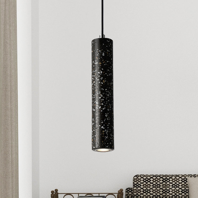 Nordic Concrete Pendant Light - 1-Light Black/White/Yellow Suspension Black