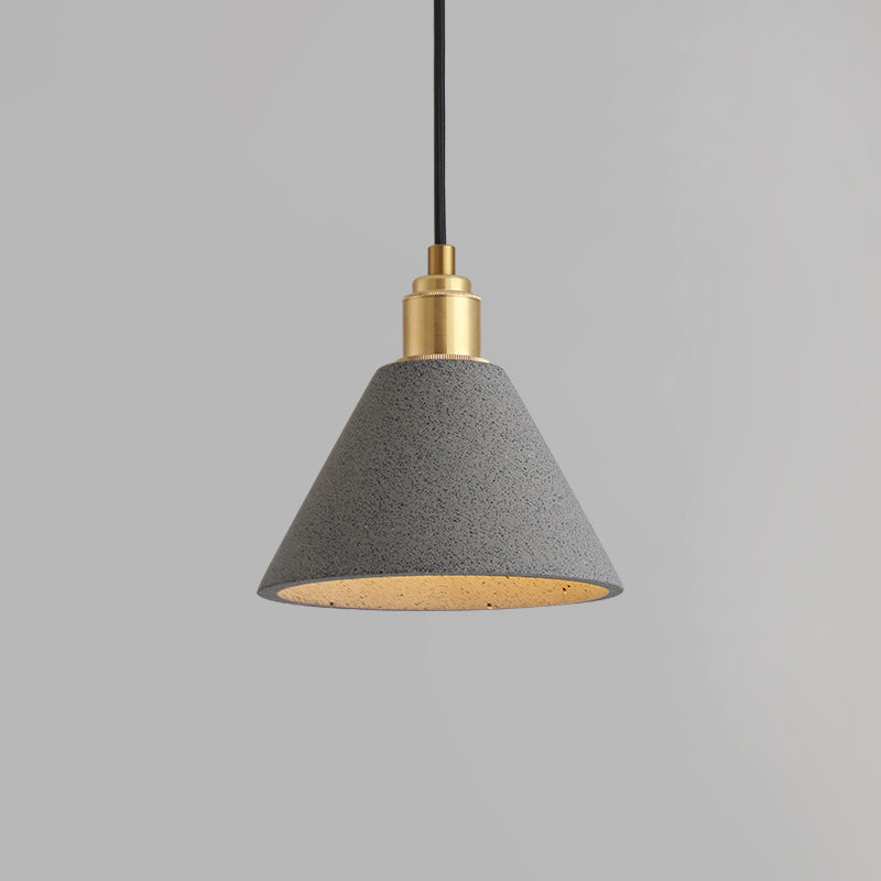 Minimalist Concrete Conical Pendant Light: 1-Head Ceiling Suspension Lamp
