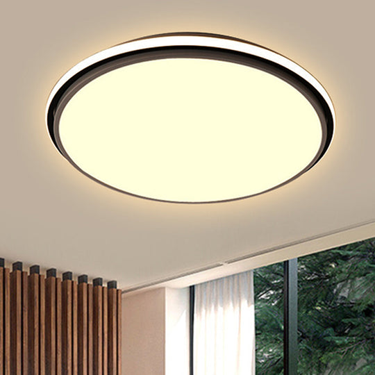 Modern Circular Flush Mount Led Fixture White/Warm Light Acrylic Design - 12’/16’/19.5’ Wide
