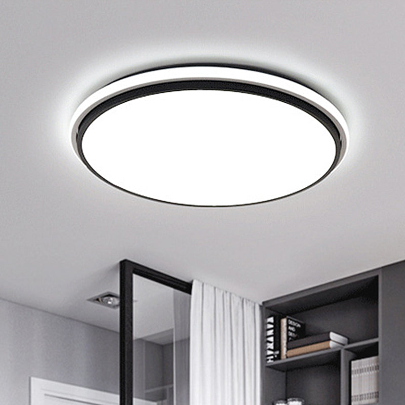 Modern Circular Flush Mount Led Fixture White/Warm Light Acrylic Design - 12’/16’/19.5’ Wide