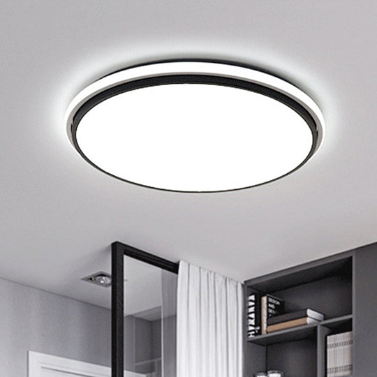 Modern Circular Flush Mount Led Fixture White/Warm Light Acrylic Design - 12/16/19.5 Wide