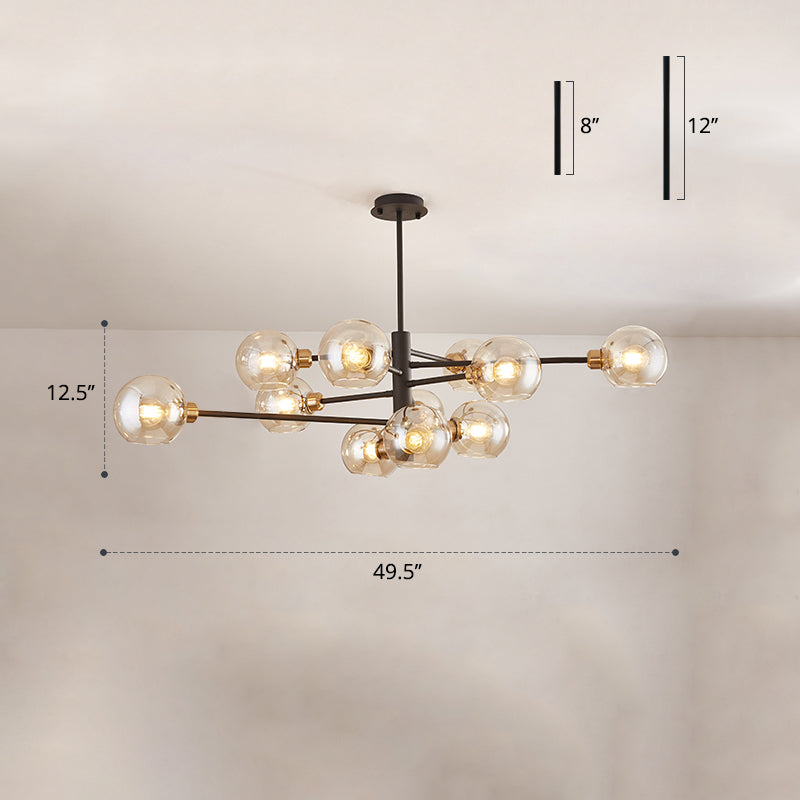Sleek Postmodern Sputnik Chandelier For Living Room - Stylish Glass Ceiling Light Fixture