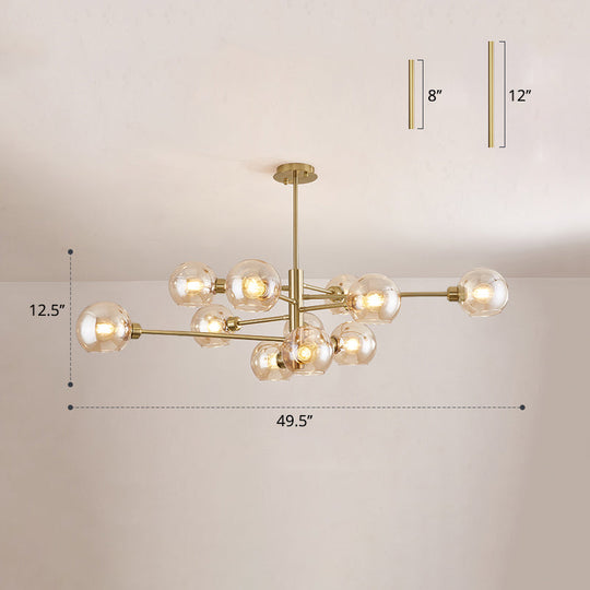 Contemporary Sputnik Chandelier - Glass Living Room Ceiling Light Fixture +
