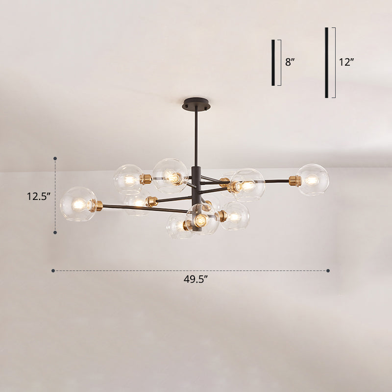 Contemporary Sputnik Chandelier - Glass Living Room Ceiling Light Fixture +