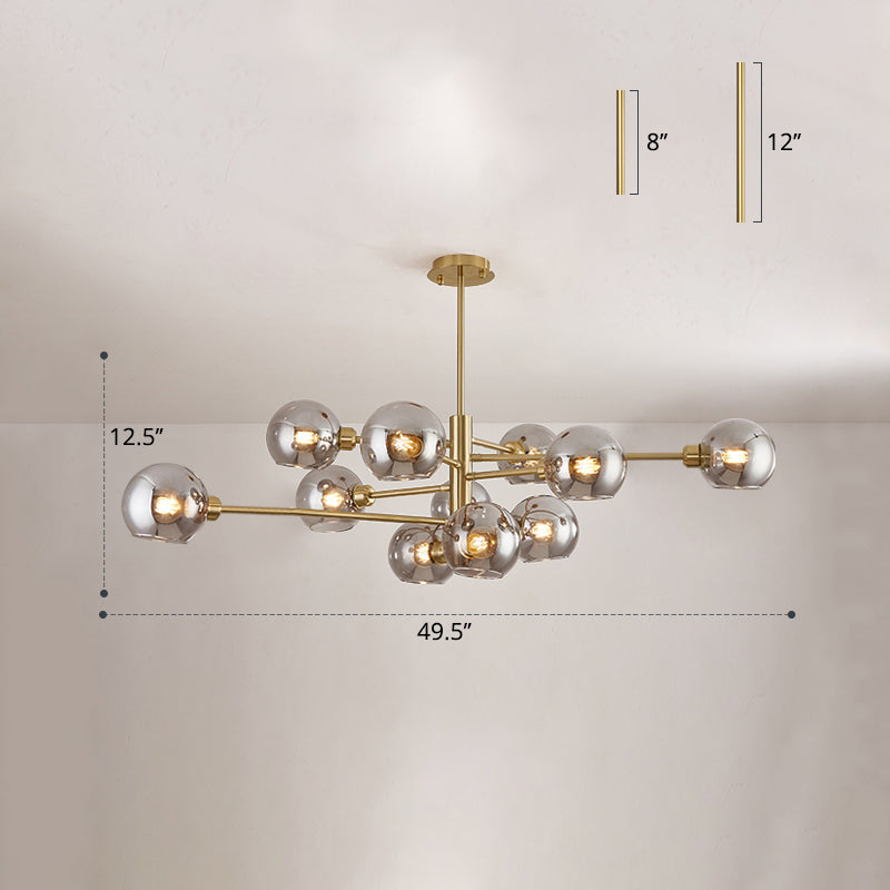 Sleek Postmodern Sputnik Chandelier For Living Room - Stylish Glass Ceiling Light Fixture