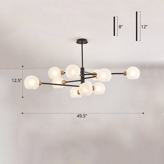 Contemporary Sputnik Chandelier - Glass Living Room Ceiling Light Fixture +