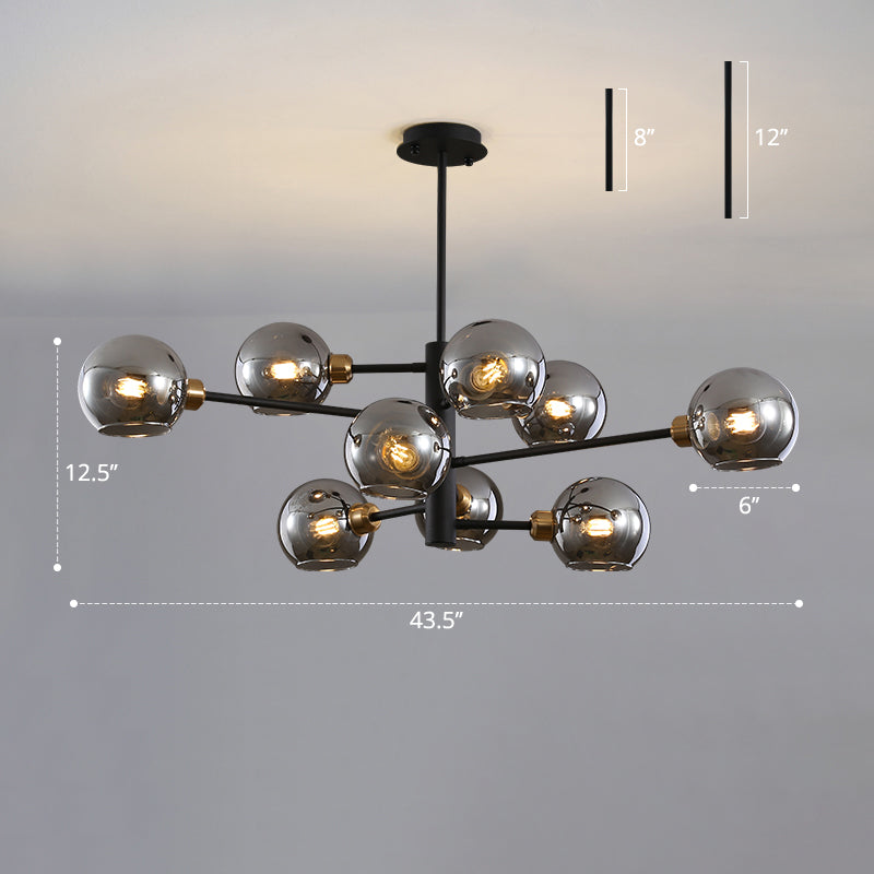 Contemporary Sputnik Chandelier - Glass Living Room Ceiling Light Fixture +