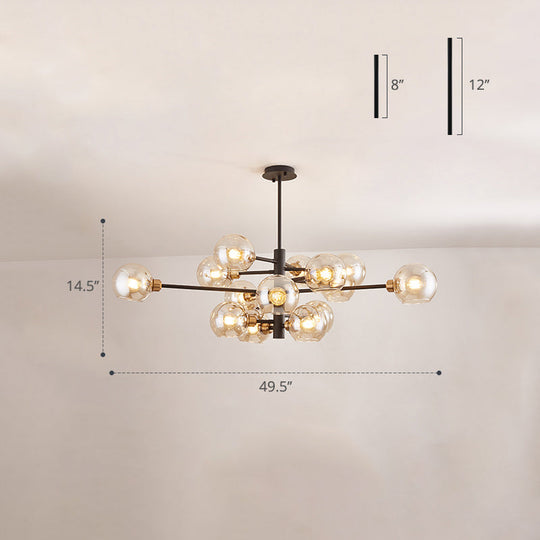 Sleek Postmodern Sputnik Chandelier For Living Room - Stylish Glass Ceiling Light Fixture