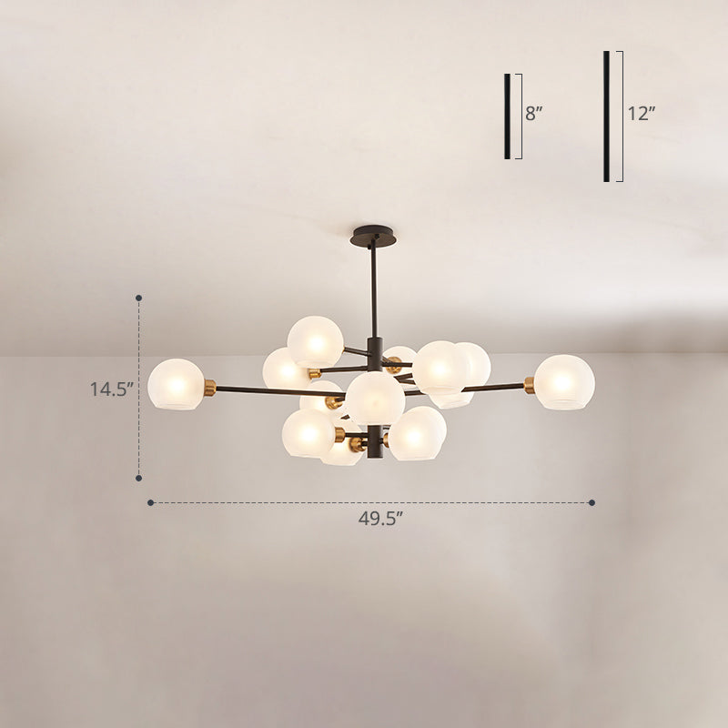 Sleek Postmodern Sputnik Chandelier For Living Room - Stylish Glass Ceiling Light Fixture