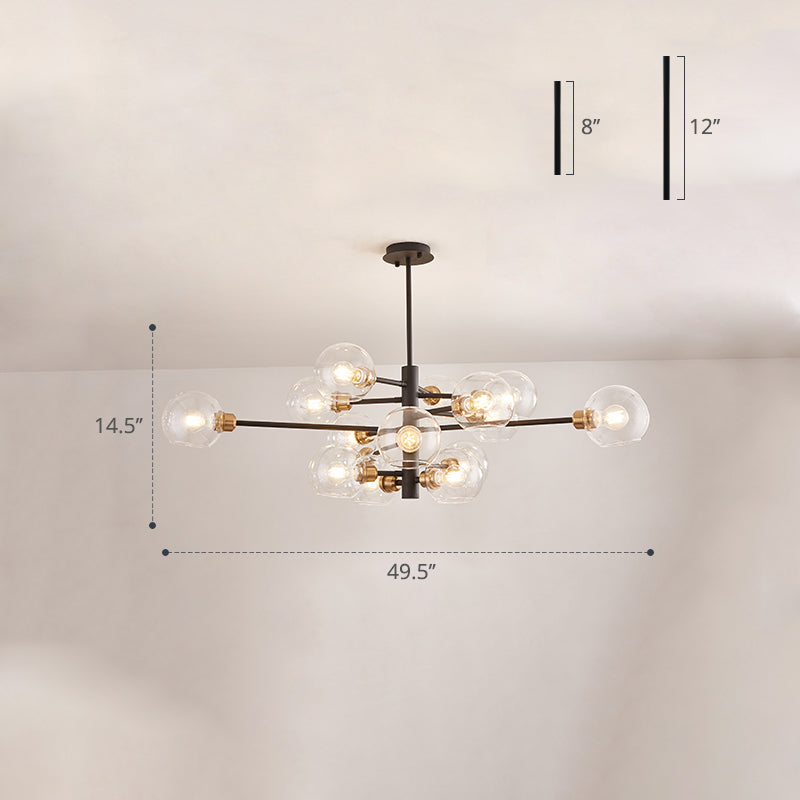 Contemporary Sputnik Chandelier - Glass Living Room Ceiling Light Fixture +