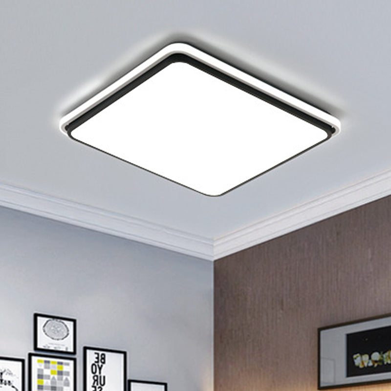 Modern Led Acrylic Flush Mount Ceiling Light - 16’/19.5’/35.5’ Wide Black & White