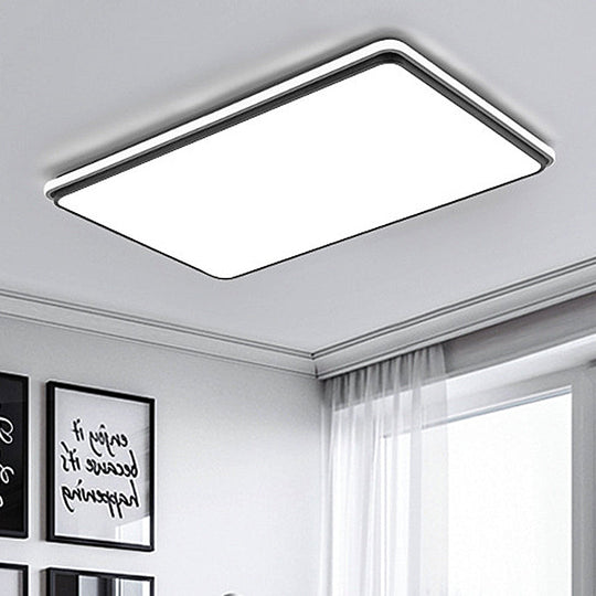 Modern Led Acrylic Flush Mount Ceiling Light - 16’/19.5’/35.5’ Wide Black & White