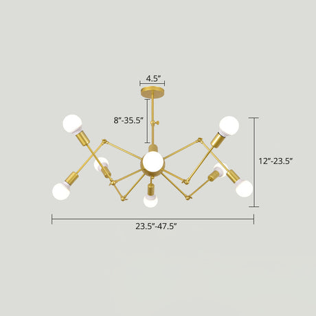 Spider Metal Chandelier: Modern Industrial Pendant Lighting For Clothing Shops And Commercial Spaces