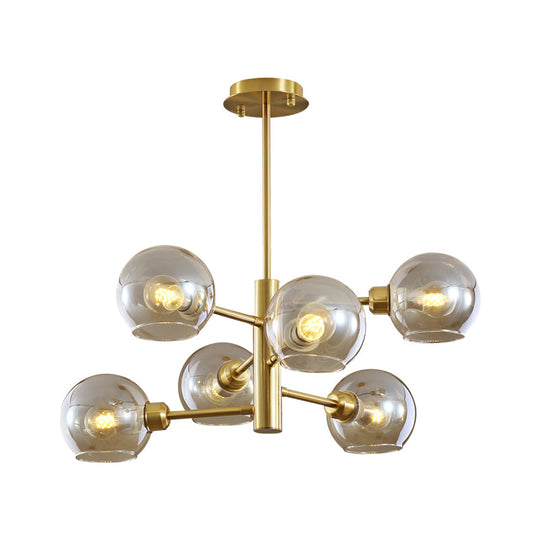 Postmodern Glass Dome Hanging Lamp - Stylish Dining Room Chandelier