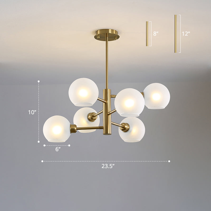 Modern Glass Dining Room Chandelier - Domed Hanging Lamp