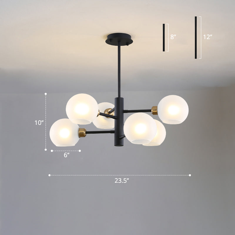 Modern Glass Dining Room Chandelier - Domed Hanging Lamp