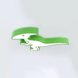 Dinosaur Led Flushmount Ceiling Lamp For Kids Room - Metal Flush-Mount Light Fixture Green / White