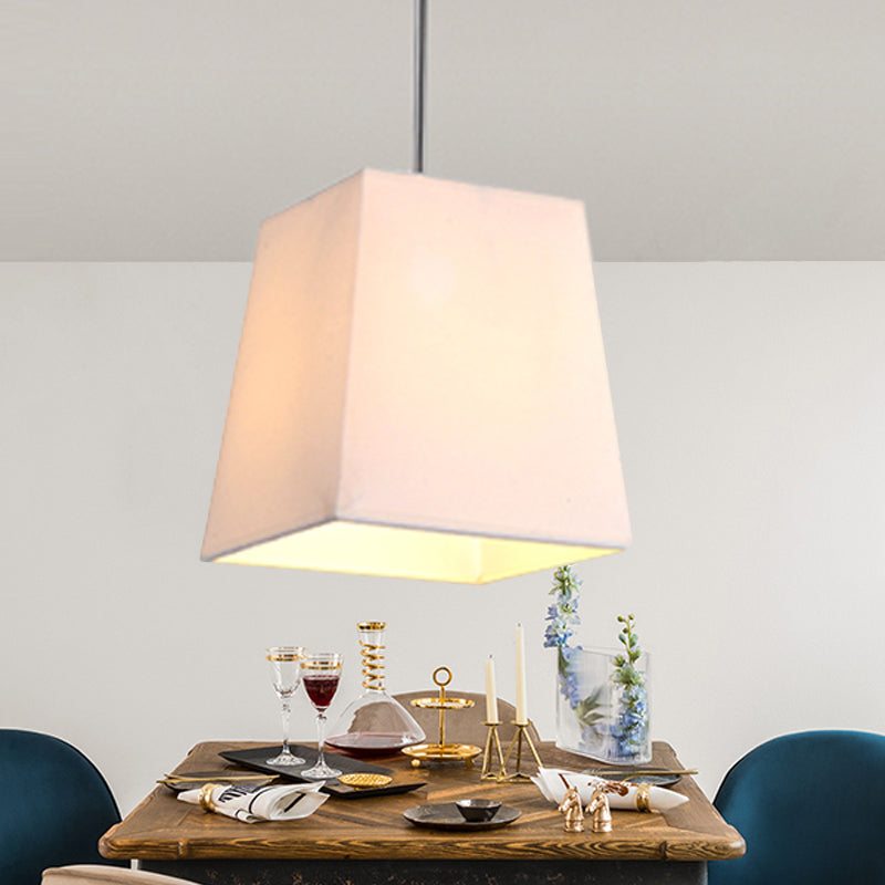 Modern Nordic Trapezoid Fabric Pendant Lamp - 1 Light White/Black/Coffee 8/11 Wide