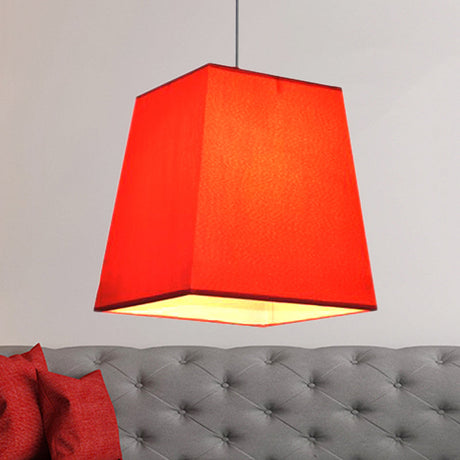 Modern Nordic Style Trapezoid Fabric Pendant Lamp - 1 Light White/Black/Coffee 8’/11’ Wide