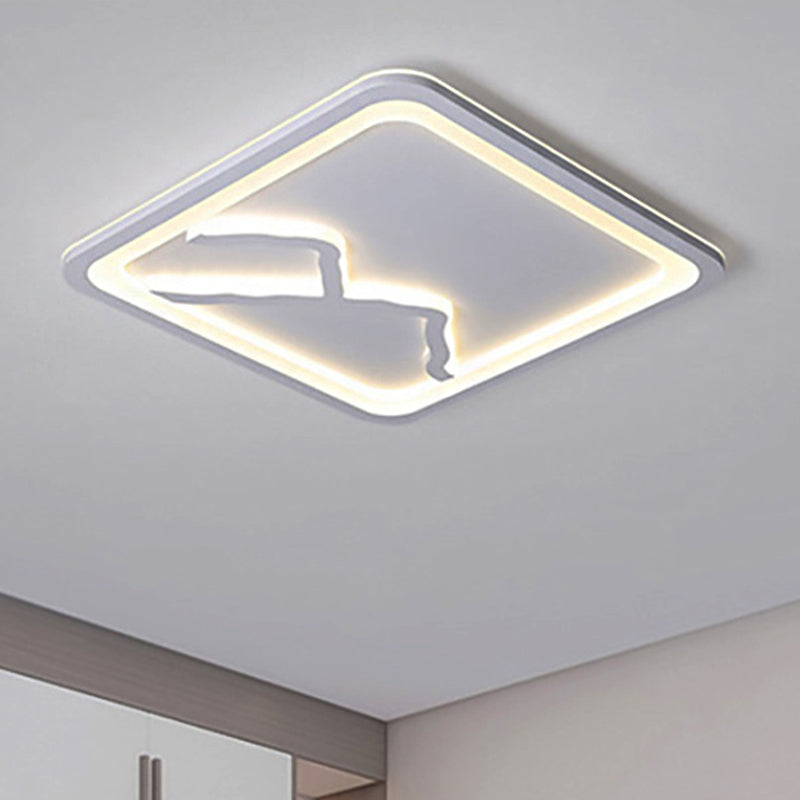 Contemporary Led Acrylic Flush Mount Light In White/Warm - Square/Rectangle 19.5’/23.5’/35.5’