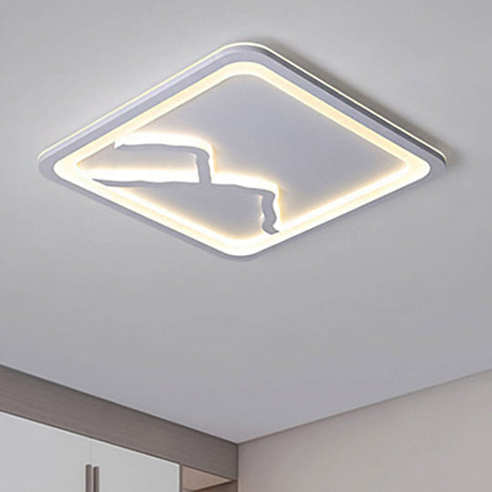 Contemporary Led Acrylic Flush Mount Light In White/Warm - Square/Rectangle 19.5’/23.5’/35.5’