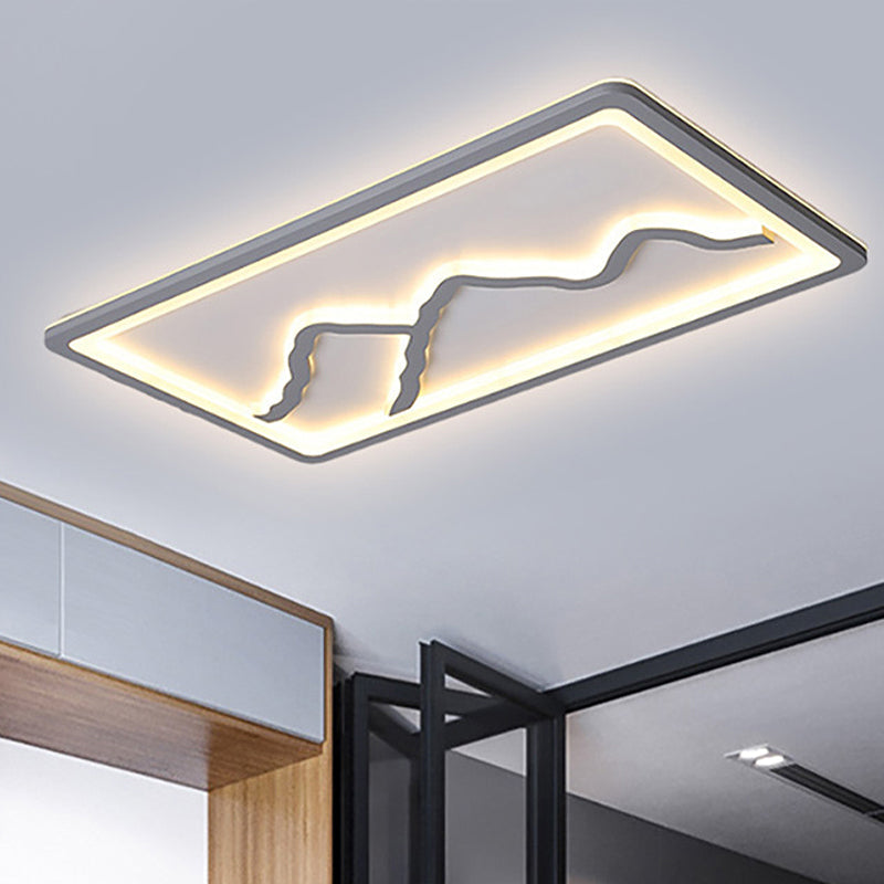 Contemporary Led Acrylic Flush Mount Light In White/Warm - Square/Rectangle 19.5’/23.5’/35.5’