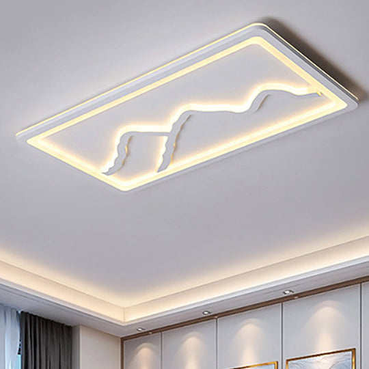 Contemporary Led Acrylic Flush Mount Light In White/Warm - Square/Rectangle 19.5’/23.5’/35.5’