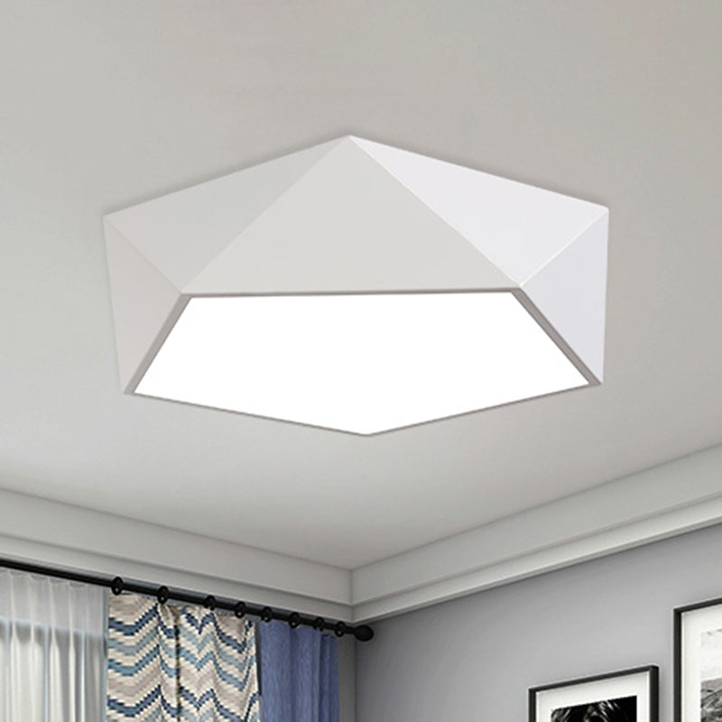 Modern Metal Pentagonal Flush Mount Led Light Fixture - Bedroom Ceiling Lighting White / 16.5