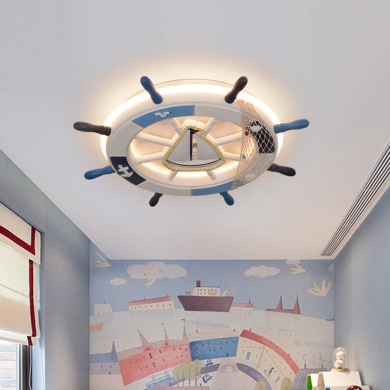 Modern Led Flush Mount Ceiling Light For Childs Mediterranean-Style Bedroom