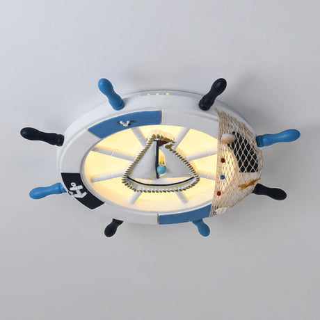 Modern Led Flush Mount Ceiling Light For Childs Mediterranean-Style Bedroom