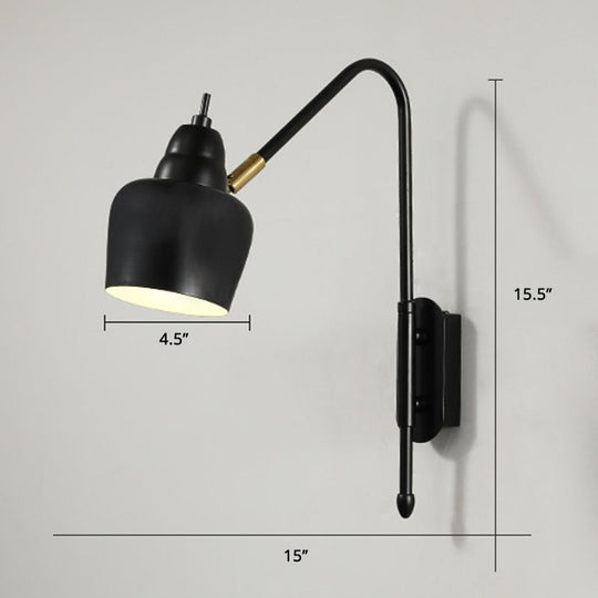 Swivel Shade Wall Mount Light - Sleek Metal Bedside Reading Lamp With V-Shaped Arm