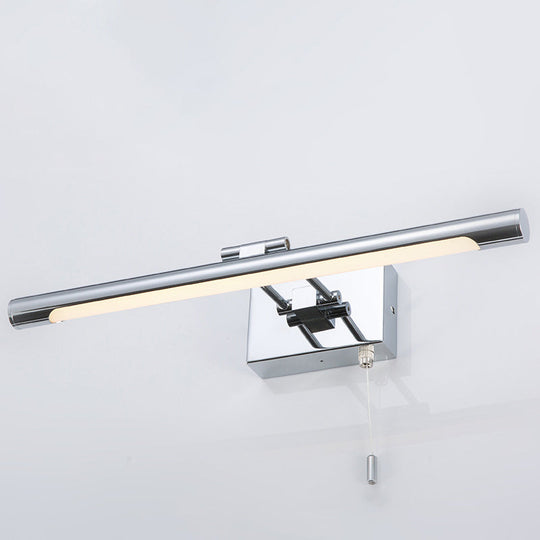 Modern Chrome Swingable Tube Vanity Light With Minimalist Led Acrylic Wall Sconce For Bath / 14