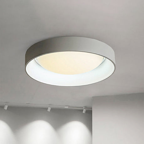 Nordic Acrylic Drum Ceiling Light: Grey/White 18/23.5 Dia Led Flush Mount Grey / 18