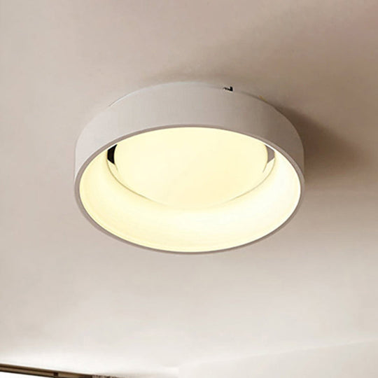 Nordic Acrylic Drum Ceiling Light: Grey/White 18’/23.5’ Dia Led Flush Mount White / 18’