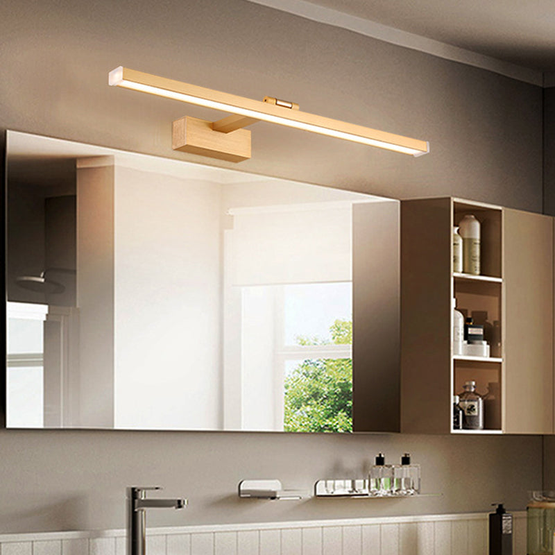 Rotatable Led Vanity Mirror Light: Sleek Metal Linear Wall Sconce For Bathrooms