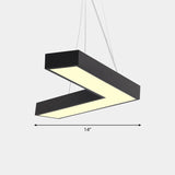 Sleek Metal V-Shaped Led Flush Mount Ceiling Light For Reception Room