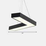 Sleek Metal V-Shaped Led Flush Mount Ceiling Light For Reception Room