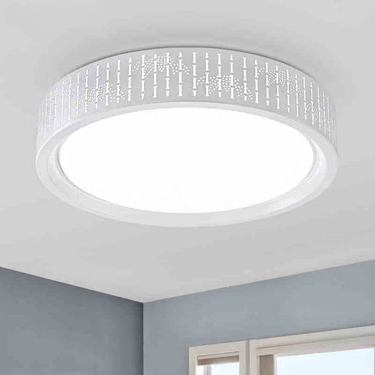 Simplicity Led Flush Mount Lamp With White Ringed Acrylic Shade - 16.5/20.5/31 Dia / 16.5