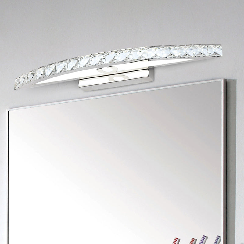 Modern Crystal Led Vanity Wall Light For Bathrooms - Arched Sconce Fixture Clear / 17 White