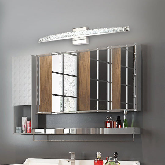 Modern Crystal Led Vanity Wall Light For Bathrooms - Arched Sconce Fixture