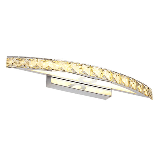 Modern Crystal Led Vanity Wall Light For Bathrooms - Arched Sconce Fixture