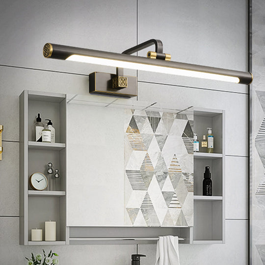 Rotating Tube Wall Vanity Light - Traditional Metal Led Bathroom Lighting Fixture