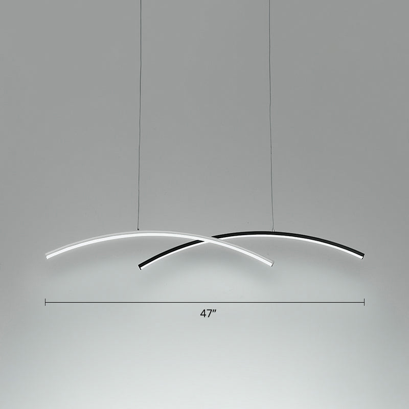 Modern Black And White Arc Ceiling Led Island Light For Living Room
