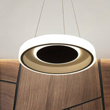 Modern Round Acrylic Pendant Lighting - 14/19.5 Wide Led White Ceiling Lamp In White/Warm/Natural