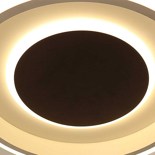 Modern Round Acrylic Pendant Lighting - 14/19.5 Wide Led White Ceiling Lamp In White/Warm/Natural