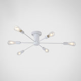 Modern Industrial Metal Flush Mount Ceiling Light Fixture 6 / White