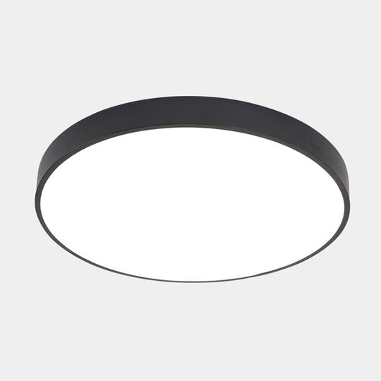 Nordic Led Ceiling Light With Acrylic Diffuser For Hallways - Sleek Metal Flush Mount Black / 9