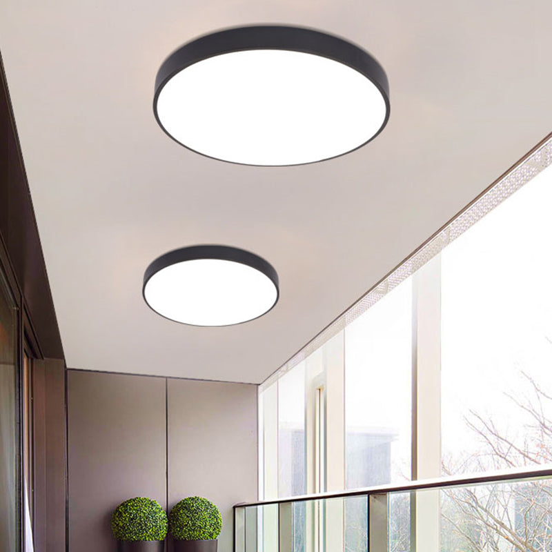 Nordic Led Ceiling Light With Acrylic Diffuser For Hallways - Sleek Metal Flush Mount