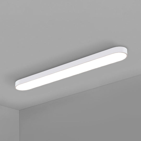 Sleek Aluminum Led Flush Mount Lamp: Elliptical Design For Minimalistic Meeting Rooms White / 48’