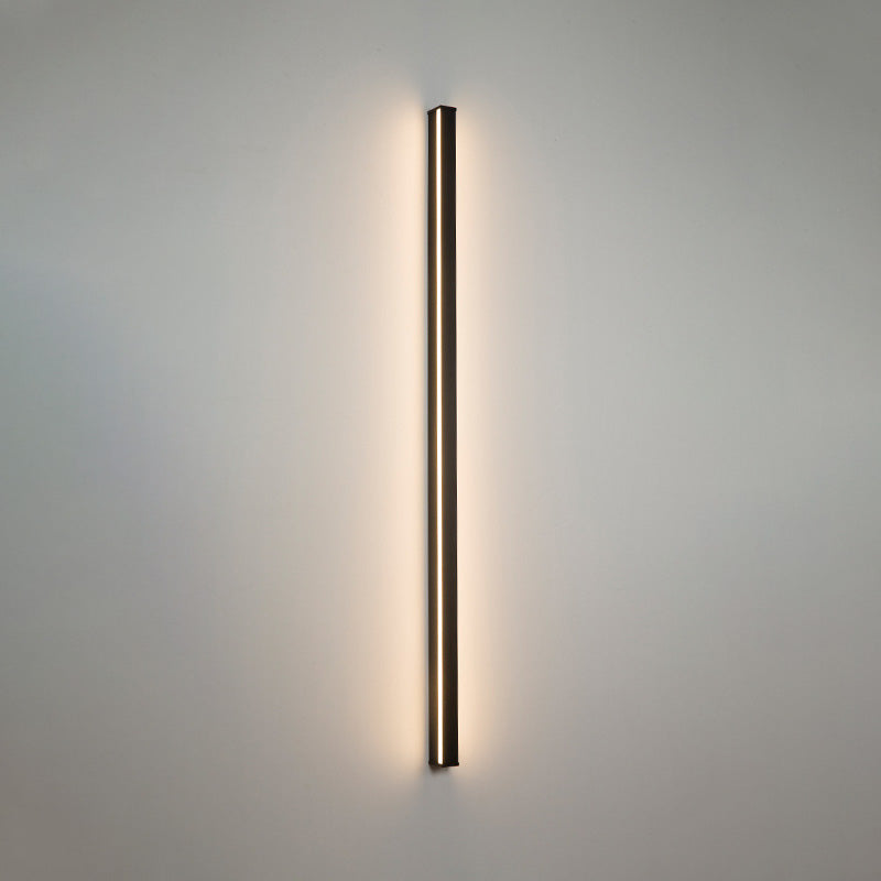 Sleek Black Led Wall Sconce For Hallways - Linear Flush Mount Design / Warm 59